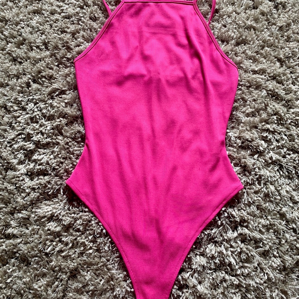 Hot pink Ribbed Body suit forever 21